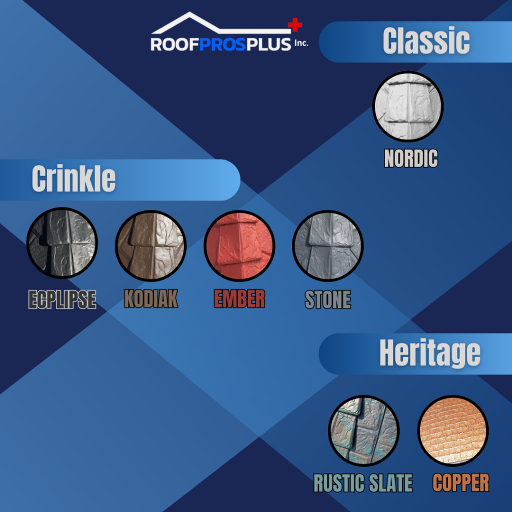 Metal roof colour options from Roof Pros Plus