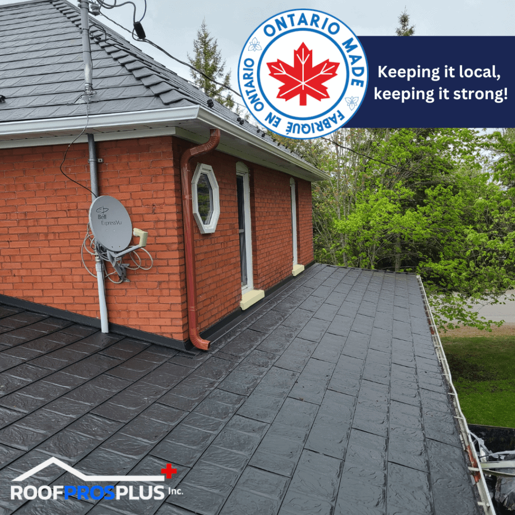 New metal roof in colour eclipse