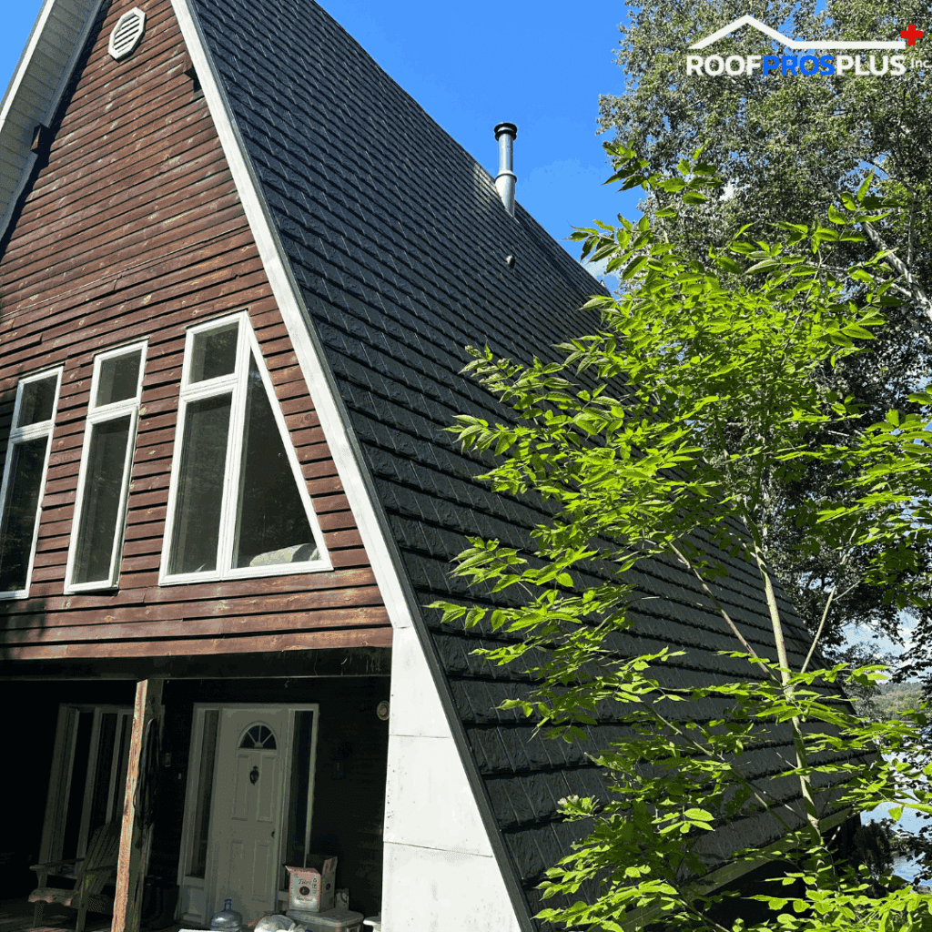 Metal house installed on A-frame home in Ontario