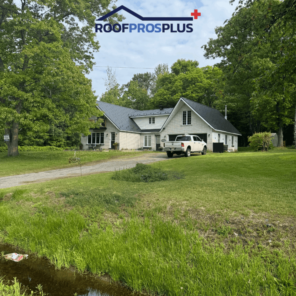 Stunning front view of a metal roof installation by Roof Pros Plus